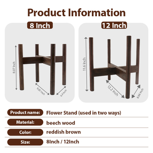 Support de <span class=keywords><strong>plante</strong></span> moderne du milieu du siècle, support de <span class=keywords><strong>plante</strong></span> en bois réglable 12 pouces de <span class=keywords><strong>hauteur</strong></span>, étagère de <span class=keywords><strong>plante</strong></span> de décoration intérieure pour bureau de balcon - Product Image 3