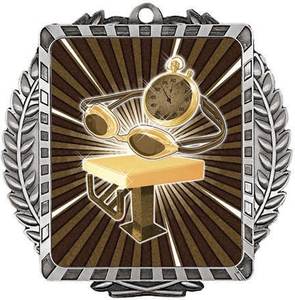 Medalla de natación de Metal cuadrado Lynx personalizada de alta calidad Medallas deportivas personalizadas con cintas para natación temática - Product Image 5