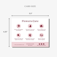 Logotipo impreso personalizado, Mini Tarjeta de cuidado de flores secas, tarjetas de puntas de ramo seco, Guía de cuidado de floristería, instrucciones de cuidado de negocios florales