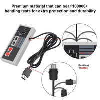 Mando de Juego con Cable Compatible con la Consola Retro MINI NES Classic Edition Roja y Blanca