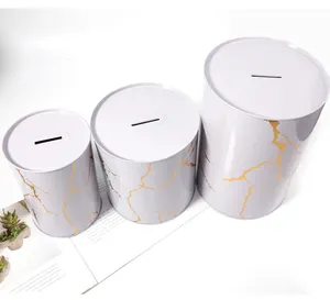 Top Kwaliteit Home Decoratieve Tin Kan Coin Bank Money Saving Box Handgemaakte Ambachtelijke Metalen Spaarpot