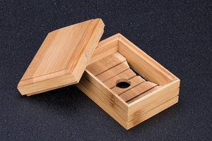 Jabonera de Bambú con Tapa a Precio de Fábrica al por Mayor, Jaboneras de Bambú de Madera Personalizadas - Product Image 4