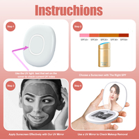Miroir UV portable intelligent pour tester le maquillage et les résidus de crème solaire sur la peau avec LED