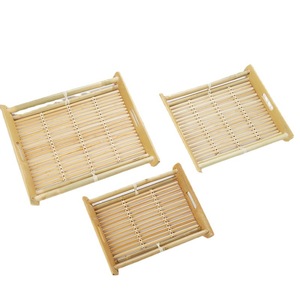 Bamboo <b>Tray</b> Snack Basket 668 Bamboo Woven Tea <b>Tray</b> <b>BBQ</b> Plate For Home And Supermarket Display - Product Image 4