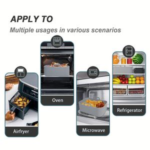 Recipiente de Silicona Rectangular Reutilizable para Freidora de Aire, Apto para Alimentos, Revestimiento de Cesta de Silicona para Freidora de Aire, Bandeja de Silicona para Hornear para Ninja Dual - Product Image 4