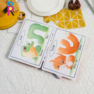Jeu de cartes flash de mémoire personnalisé en usine pour enfants cartes flash de <span class=keywords><strong>lettres</strong></span> d'alphabet animal - Product Image 5