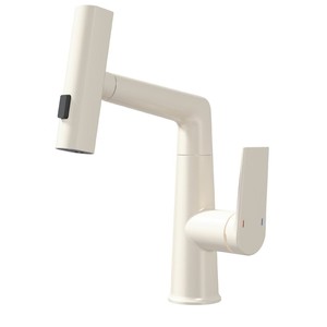 Single Handle Pull Out <b>Spray</b> Basin Faucet Ceramic Valve Core Deck <b>Mounted</b> Single Hole Hot Cold Water Tap - Product Image 3