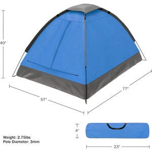 Tente de camping légère et portable pour 2 personnes par tous les temps imperméable pour tente extérieure randonnée tente de serrage de plage - Product Image 2