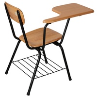 Chaise d'Étudiant Moderne et Confortable en Bois avec Tablette d'Écriture Pliante Ensemble de Mobilier Scolaire