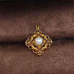 UM JEWELRY Children's & Unisex Copper Pendants Pearl Inlay Plain Design NGTC Certified Trendy Daily Wear for <b>Friend</b> Gatherings - Product Image 5