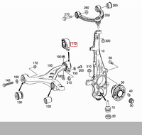 Bras de suspension inférieur avant gauche avec gros silentbloc, corps principal en aluminium forgé de haute qualité, couleur argent, référence OE 1663300143 pour W166 C292