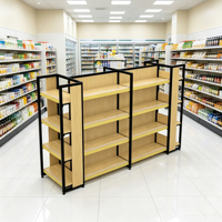 Étagère Gondole Métallique Double Face pour Supermarché avec Étagères Solides pour Magasins d'Alimentation - Usage Léger