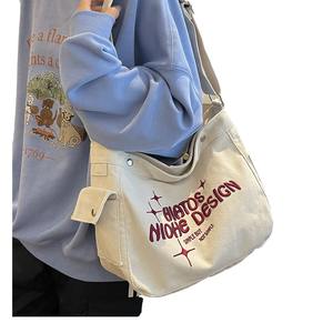 Wholesale Fashionable <b>Large</b> Capacity 35x40cm Woven Embroidered <b>Canvas</b> Tote Shopping <b>Bags</b> Two Handles Open Top Women's <b>Bags</b> - Product Image 4