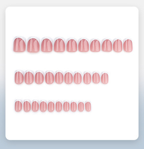 พร้อมส่ง 30 ชิ้น เล็บปลอมหรูหรา ขายดี สีนู้ด ทรงฝรั่งเศสสั้น ปิดเต็มเล็บ วัสดุพลาสติก กดติดง่าย พร้อมโลโก้ตามสั่ง - Product Image 2