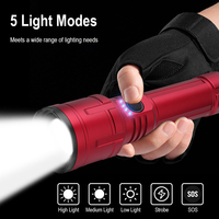 Linterna Blanca de 30W, 1400 Lúmenes, Linterna de Largo Alcance con Enfoque Ajustable, Linterna Táctica con Zoom
