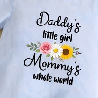 Jumpsuit Bayi Summer Infant Motif Kustom 100% Katun Warna Biru Muda untuk Anak Laki-laki dan Perempuan, Kancing Tekan, Bahan Bernapas