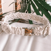 Collier de chien macramé Boho fait à la main pour petit animal de compagnie breloques LOGO personnalisées avec boucle en métal à dégagement rapide produits tendance accessoires