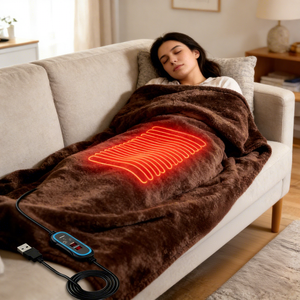 <span class=keywords><strong>Manta</strong></span> Eléctrica USB Portátil, Impermeable, con Control Remoto, 3 Niveles <span class=keywords><strong>de</strong></span> <span class=keywords><strong>Calor</strong></span>, Acogedora, <span class=keywords><strong>de</strong></span> Poliéster, para Casa, Auto, Camping, Oficina, Viajes - Product Image 3