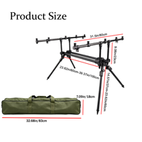 Support de canne à pêche pliable portable en alliage d'aluminium à 5 pôles JSFUN