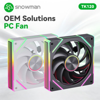 Ventilateur de boîtier PC SNOWMAN TK120-ARGB-BK 120mm Noir ARGB 45CFM Effet Miroir Infini PWM Roulement Hydraulique 5V 3 Broches Synchronisation Vente en Gros