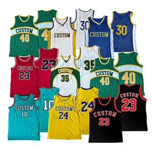 MOUNTNEVE Custom Men Wholesale Supply Cheap Jerseys American Basketball All-team Embroidered Mesh Uniform Retro Jersey Shirts