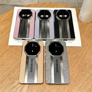 Étui en cuir véritable pour fille avec placage brillant et paillettes de diamant pour Huawei <span class=keywords><strong>Mate</strong></span> 70 60 <span class=keywords><strong>Pro</strong></span>+ / 50 40 <span class=keywords><strong>30</strong></span> <span class=keywords><strong>Pro</strong></span> RS Protection de l'objectif - Product Image 1