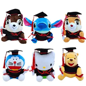 YWMX 25cm graduación muñeca regalo Stitch peluche oso de peluche muñeca con Doctor sombrero oso niños compañeros de clase regalo al por mayor