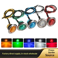Vente flash : Feu de position latéral chromé 2,8 cm, 12 V/24 V, mini feu de position latéral rond à LED haute luminosité pour camions Scania et remorques
