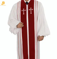 Bata de púlpito para hombre Bishop Black Wonder Crepe Batas de clero para hombres Batas de ordenación de clero de Iglesia