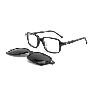 2022 nuevas gafas ópticas TR90 gafas <span class=keywords><strong>de</strong></span> <span class=keywords><strong>sol</strong></span> <span class=keywords><strong>de</strong></span> montura completa envío rápido imán cubierta espejo acetato TR miopía <span class=keywords><strong>para</strong></span> comercio exterior - Product Image 2