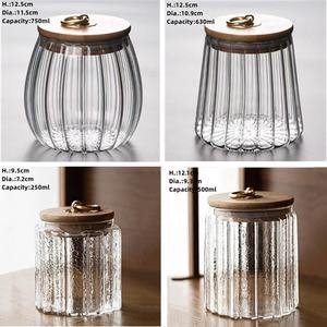 Frasco de vidrio con tapa de bambú para almacenamiento de alimentos, bote de vidrio vacío de 250ml, 500ml, 630ml, 750ml, para té, azúcar y miel, nuevo estilo - Product Image 5