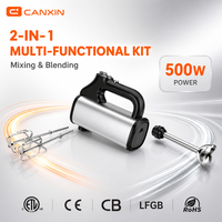 Elektrischer 2-in-1 Handmixer Stabmixer 5 Geschwindigkeiten Edelstahl Ein Motor Zwei Funktionen Platzsparendes Design Erfüllt Alle Bedürfnisse