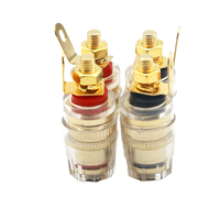 QINGUAN 4mm banane Jack haut-parleur Terminal plaqué or coque en plastique Transparent cuivre Contact matériel ABS pour amplificateur de puissance