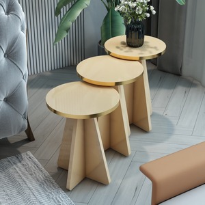 Juego de mesa de centro de 3 piezas, moderno, con diseño de hongos, adecuado para salas de estar y oficinas. - Product Image 5