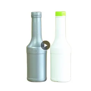 空1000毫升独特的塑料瓶，用于储存果汁牛奶果酱饮料奶茶防漏容器瓶，带螺帽