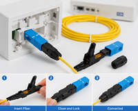 Precio de Fábrica ZAWEDA CT001 LC Adaptador de Fibra Óptica Simplex Monomodo FTTH Conector Acoplador de Fibra Óptica Telecom SC/APC