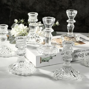 European <strong>Vintage</strong> Relief Pole <strong>Candle</strong> <strong>Holder</strong> Home Pole Wax Base Romantic Table Glass <strong>Candle</strong> <strong>Holder</strong> - Product Image 1