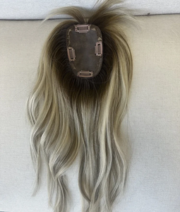 Topper monofilamento in monofilamento europeo con colore cinereo Color cenere 3x5 Topper Mono per le donne perdita di capelli - Product Image 4