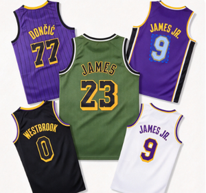 Maillot de basket-ball des Lakers de Los Angeles # 23 James # 9 James Jr. # Collection d'uniformes cousus pour hommes Westbrook - Product Image 1