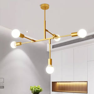 Lámpara Colgante de Hierro Forjado de Estilo Nórdico Minimalista, Creativa para Sala de Estar, Dormitorio y Estudio, Lámpara de Techo Única - Product Image 1