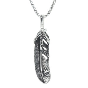 <b>Feather</b> Pendant Stainless Steel Men's Punk Retro Animal Wing <b>Necklace</b> Fashion Jewelry - Product Image 5