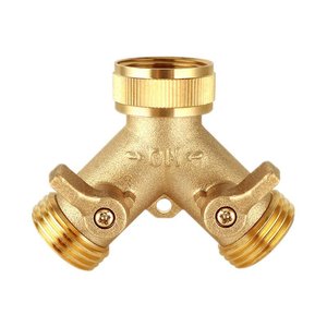 All Copper Y Type Ball Valve 3/4 Inch Brass Hose Fitting Durable Water Divertor For Garden Irrigation - Product Image 2