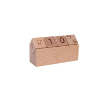 Calendrier perpétuel en bois, bloc de calendrier de bureau à feuillets pour affichage du mois, de la date et du jour de la semaine, calendrier de bureau en bois naturel pour la décoration de la maison et du bureau