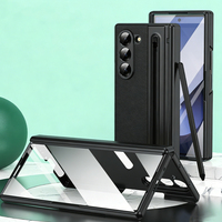 Étui de téléphone en cuir personnalisable BIYI pour Z Fold 7/6/5/4/3, protection antichoc à 360 degrés, emplacement pour stylo