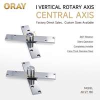 Charnière de porte rotative à 360 degrés ORAY, charnière de porte dissimulée en acier inoxydable, charnière pivotante cachée pour porte en bois ou en verre