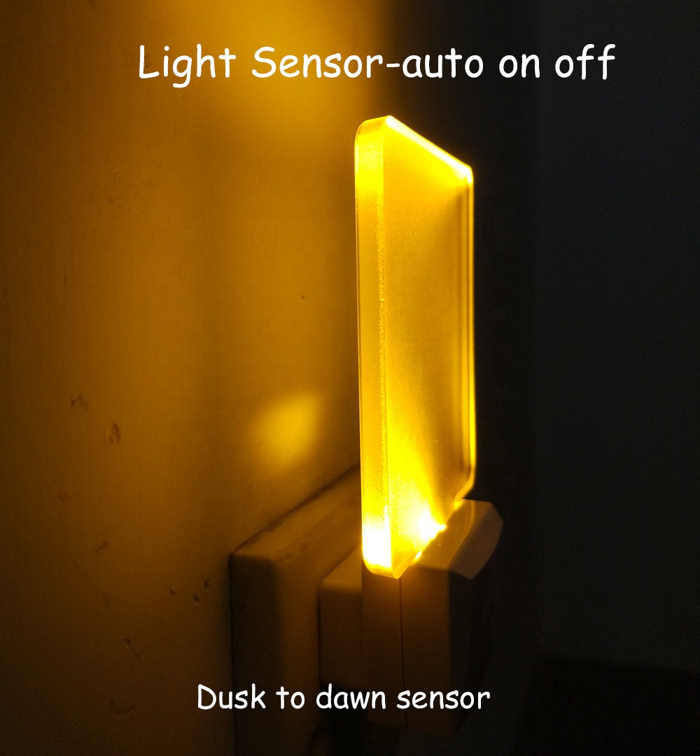 Подключаемый Электрический квадратный светодиодный ночник с сенсорным управлением