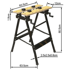 Scie à bûches en acier pliante Support de bûcheron <span class=keywords><strong>pour</strong></span> chevaux Support de charpentier Banc de travail télescopique avec pinces réglables - Product Image 2