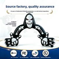 Arche Gonflable Squelette Halloween avec Masque Fantôme et Lumières LED – Nouveauté Décorative pour Extérieur, Cour et Événements