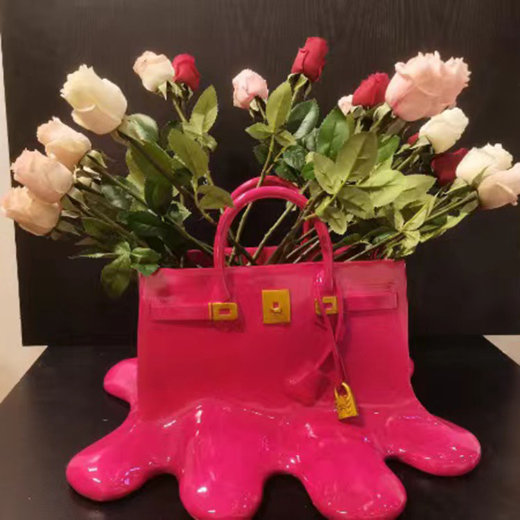 Мешочек для расплава мороженого, скульптура, ваза для цветов, полимерная Сумочка, статуя, стекловолоконная Сумочка, скульптура для мороженого