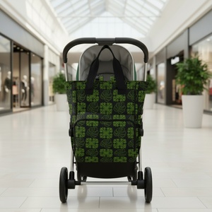 Hawaiian Quilted Ulu Design Nylon Waterproof Custom Logo Insulated Bottle Pocket Travel Diaper Bag <b>Backpack</b> with Luggage Straps - Product Image 1